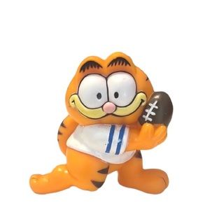 Vintage Garfield Football Player Foot Ball Figure Cake Topper PVC Toy